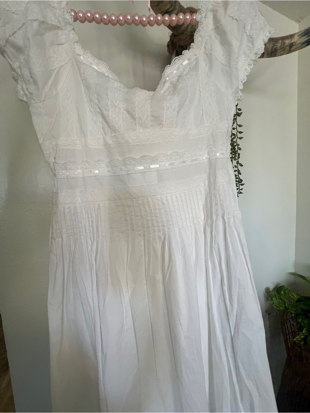 NWT ✧💎Caroline Constas💎✧ White Lace-Trim Sundress feminine M - Picture 7 of 7